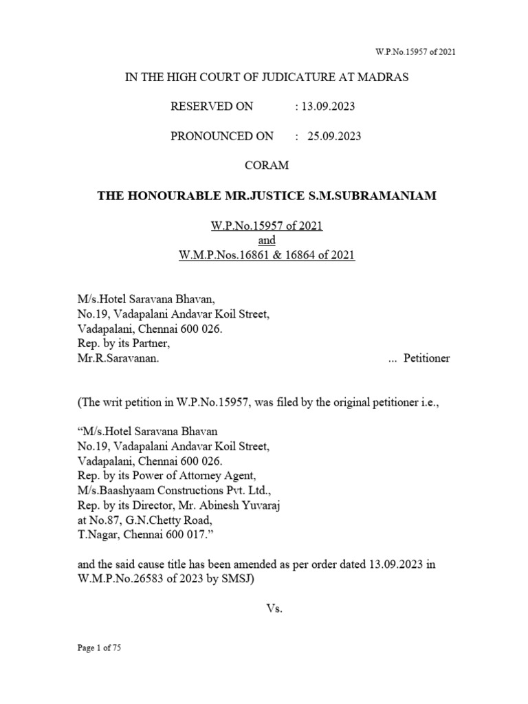 Ms hotel saravana bhavan v the additional chief secretary 494743 pdf