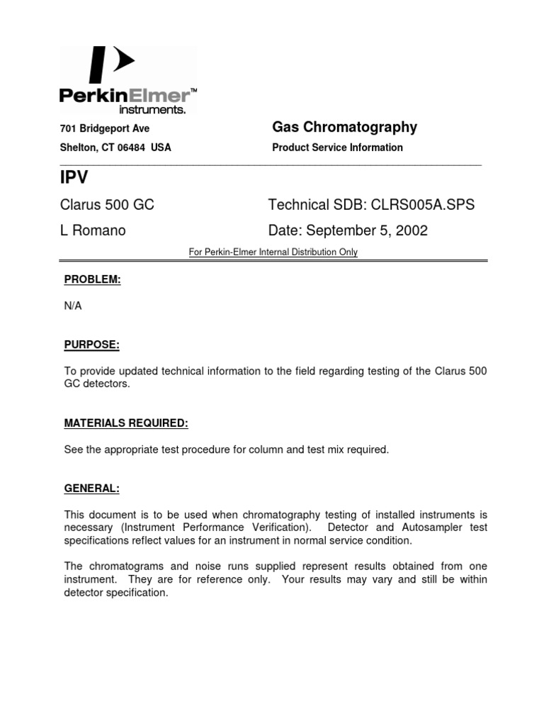 Clarus 500 IPV | PDF | Standard Deviation | Chromatography