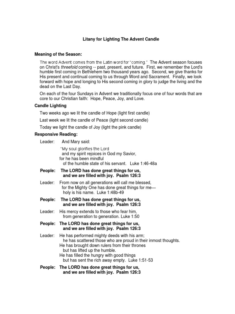 Litany For Lighting The Advent Candle Advent B3 20111211 PDF