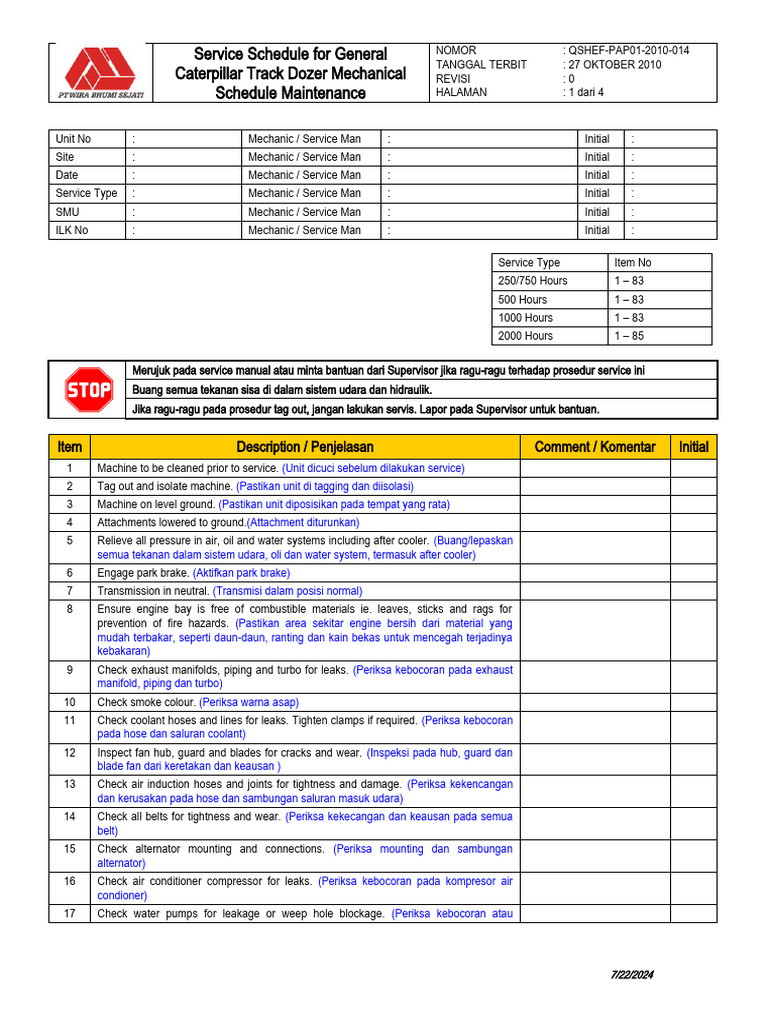 preventive-maintenance-schedule-for-caterpillar-track-dozer-mechanical
