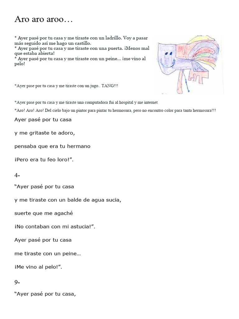 Aro Aro: Chistes y Coplas Graciosas | PDF
