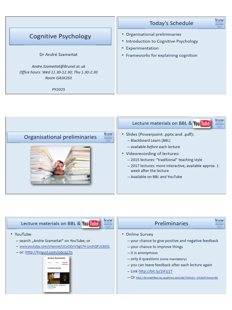 Lecture Notes Pdf Cognition Psychology
