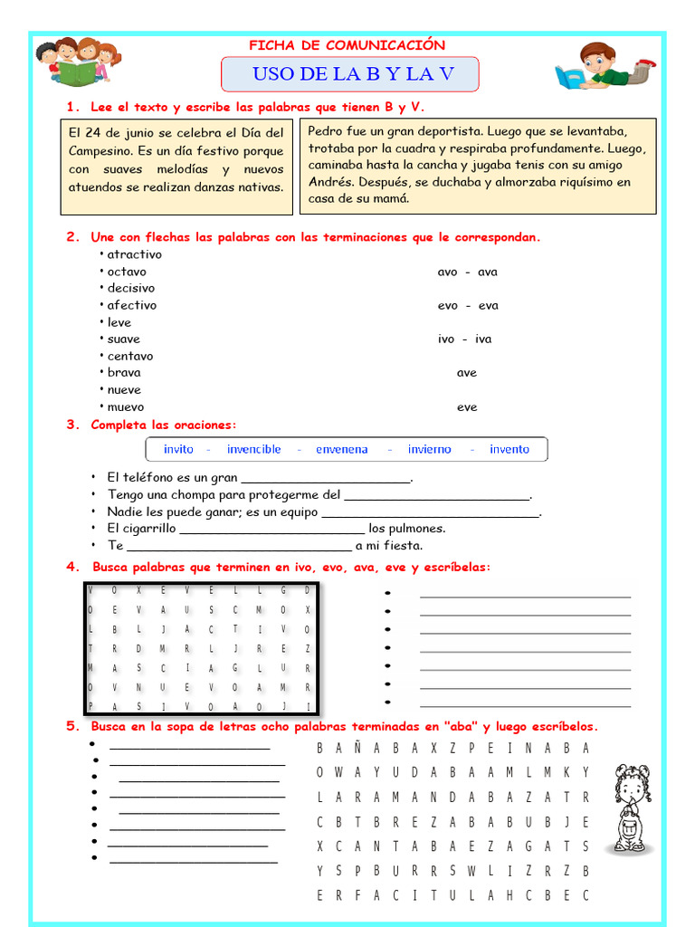 F.refuerzo Comu Uso de La B y V | PDF
