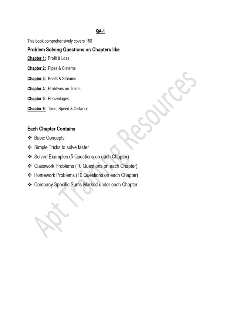 Quantitative Aptitude Problem Solving | PDF | Speed | Percentage