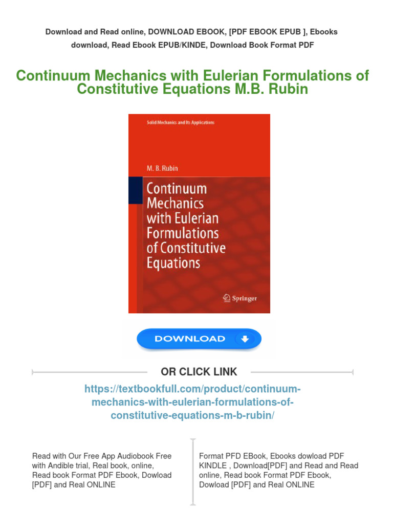 Pdf continuum mechanics with eulerian formulations of constitutive