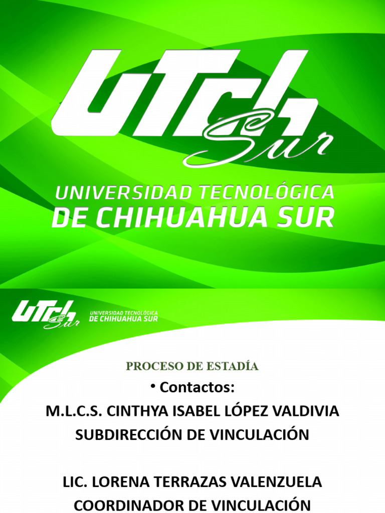 Inducción Al Proceso de Estadías Utch Sur | PDF | Plan de estudios ...