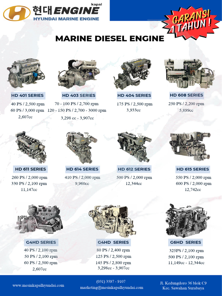 Hyundai Marine Engine Specifications | PDF