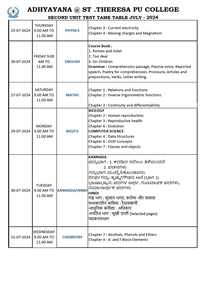 Ii Pu Second Unit Test | PDF | Language Mechanics | Linguistic Typology