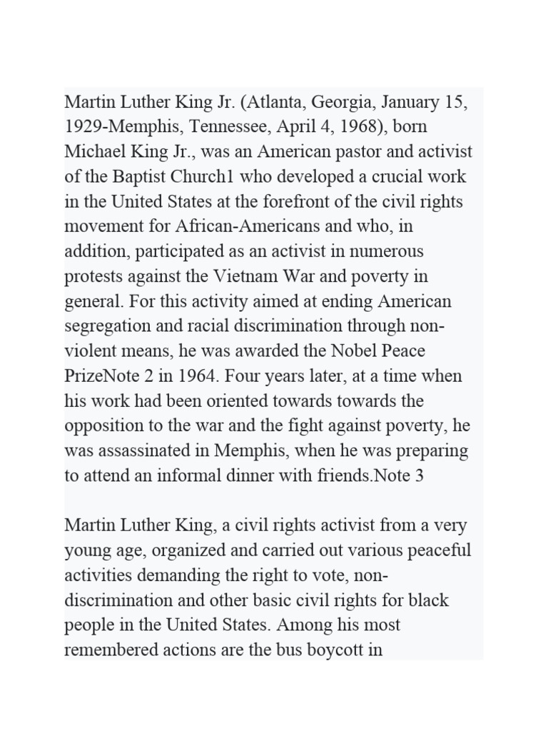 BIOGRAPHY OF MARTIN LUTHER KING JR PDF visual data 7