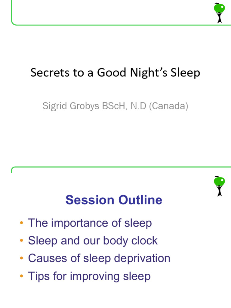 Secrets To A Good Night's Sleep PDF Sleep Sleep Deprivation