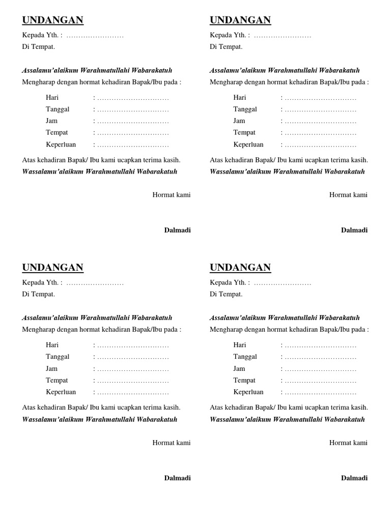 UNDANGAN Tasyakuran | PDF