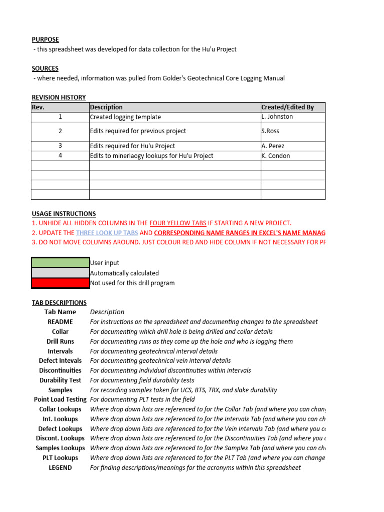 Template Rock20from-Depthm Name-1 | PDF | Spreadsheet | Sedimentary Rock