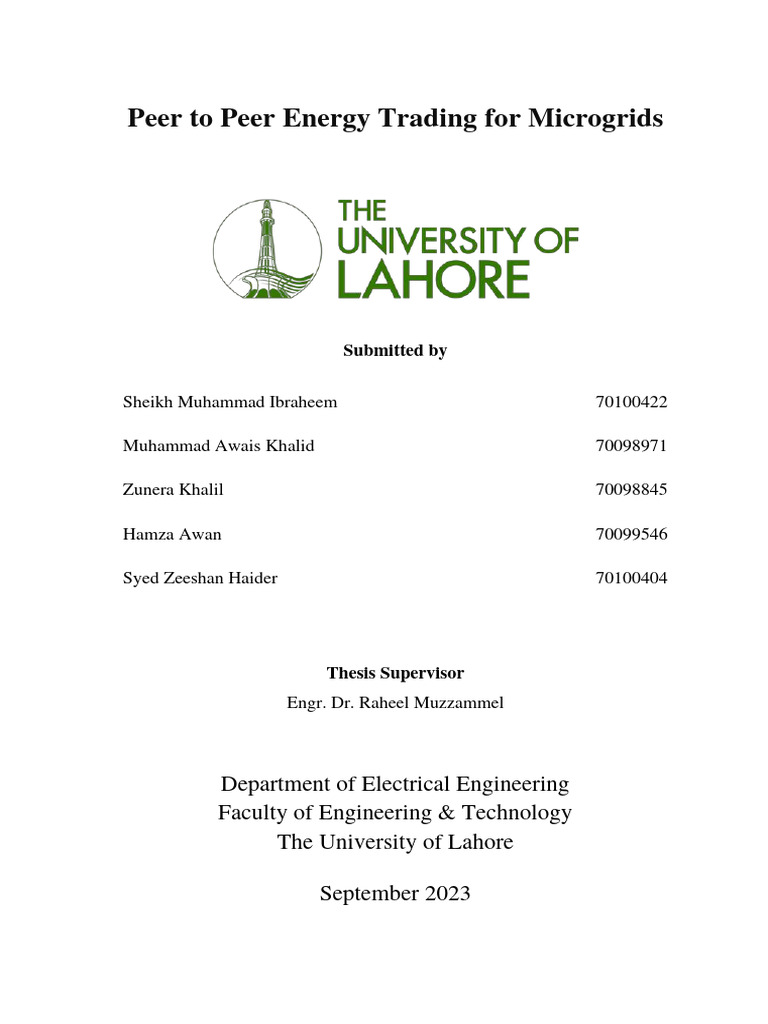 Peer-to-Peer Energy Trading in Microgrids | PDF | Distributed ...