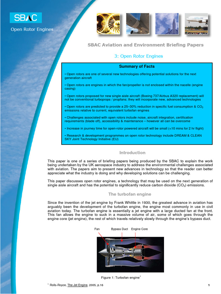 Open Rotor Engines: A Sustainable Future | PDF | Aircraft | Aviation