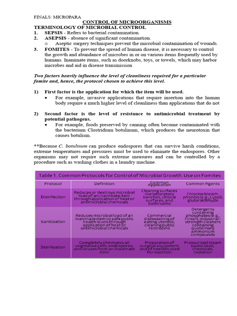 F Mc3 Control of Microorganisms Edited | PDF | Disinfectant | Antimicrobial