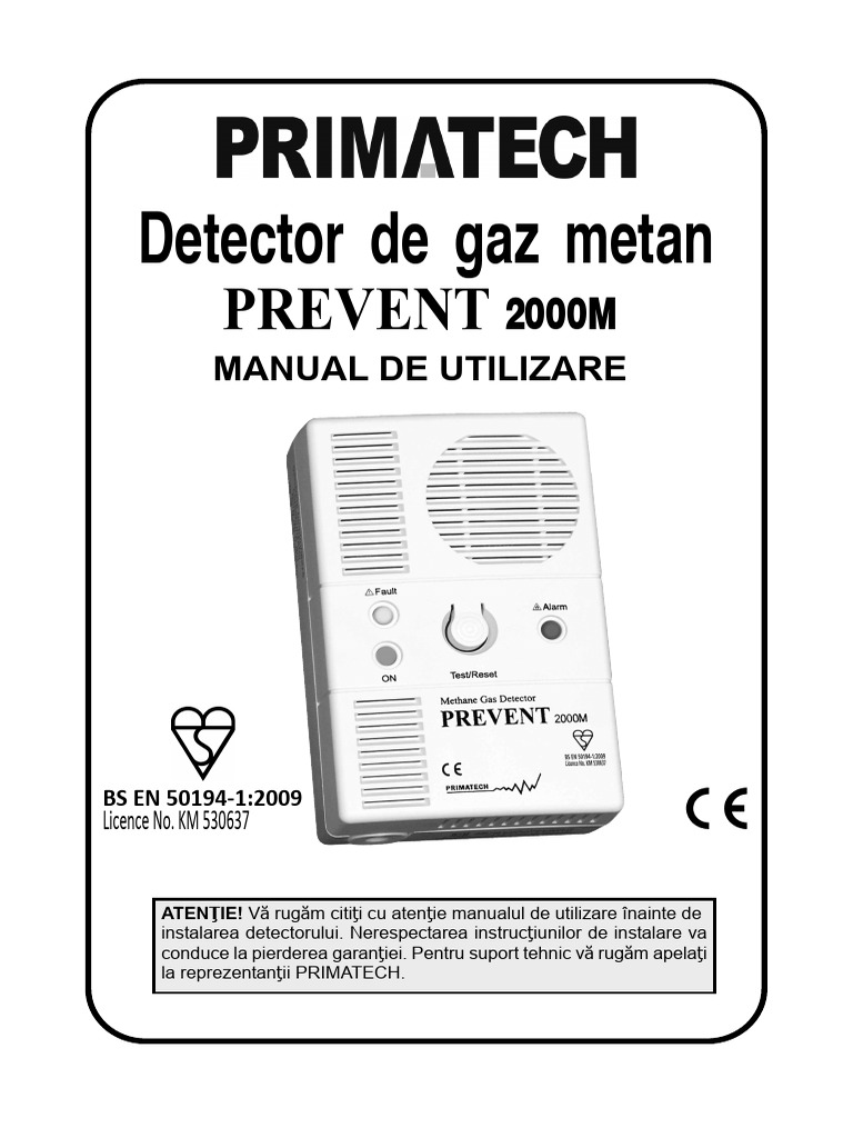 Primatech - Detector Gaz Metan PREVENT 2000M | PDF