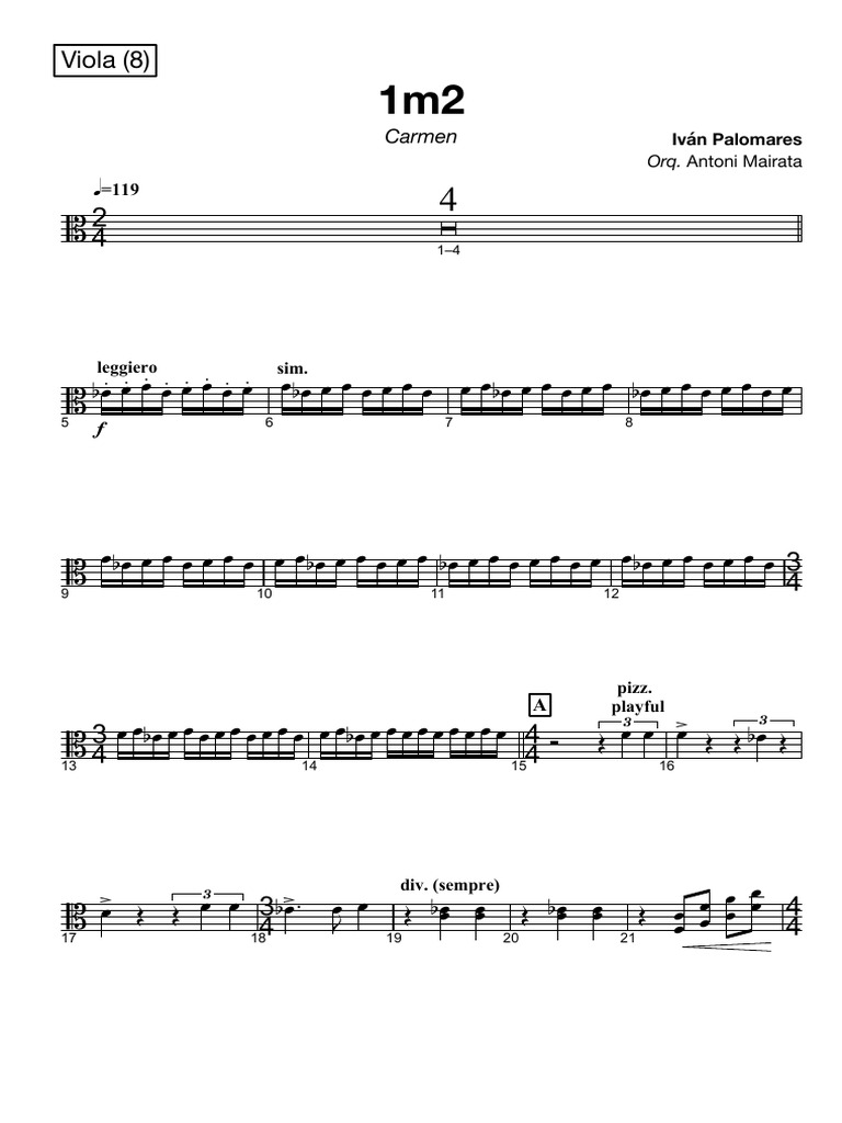 Partition pour Viola - Carmen | PDF | Ouverture (échecs) | Échecs