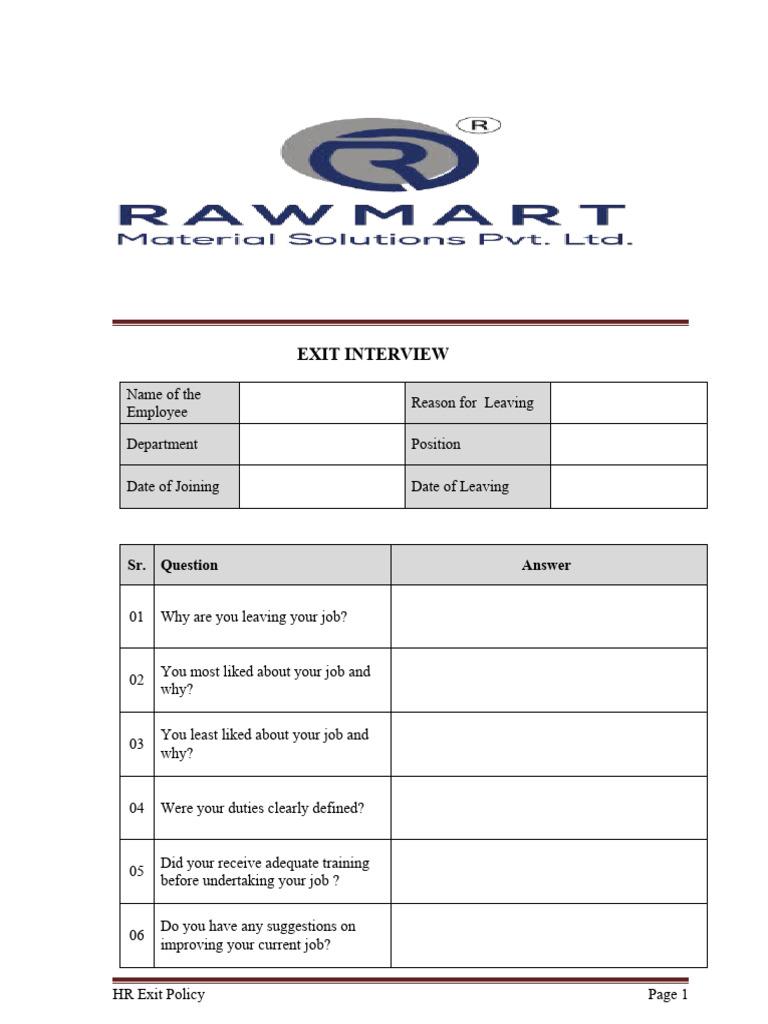 Exit Interview Insights | PDF