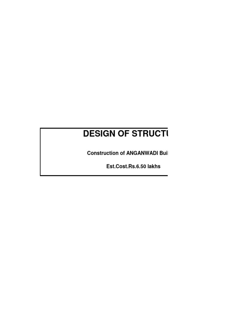 Anganwadi Building Design Report | PDF | Bending | Deep Foundation