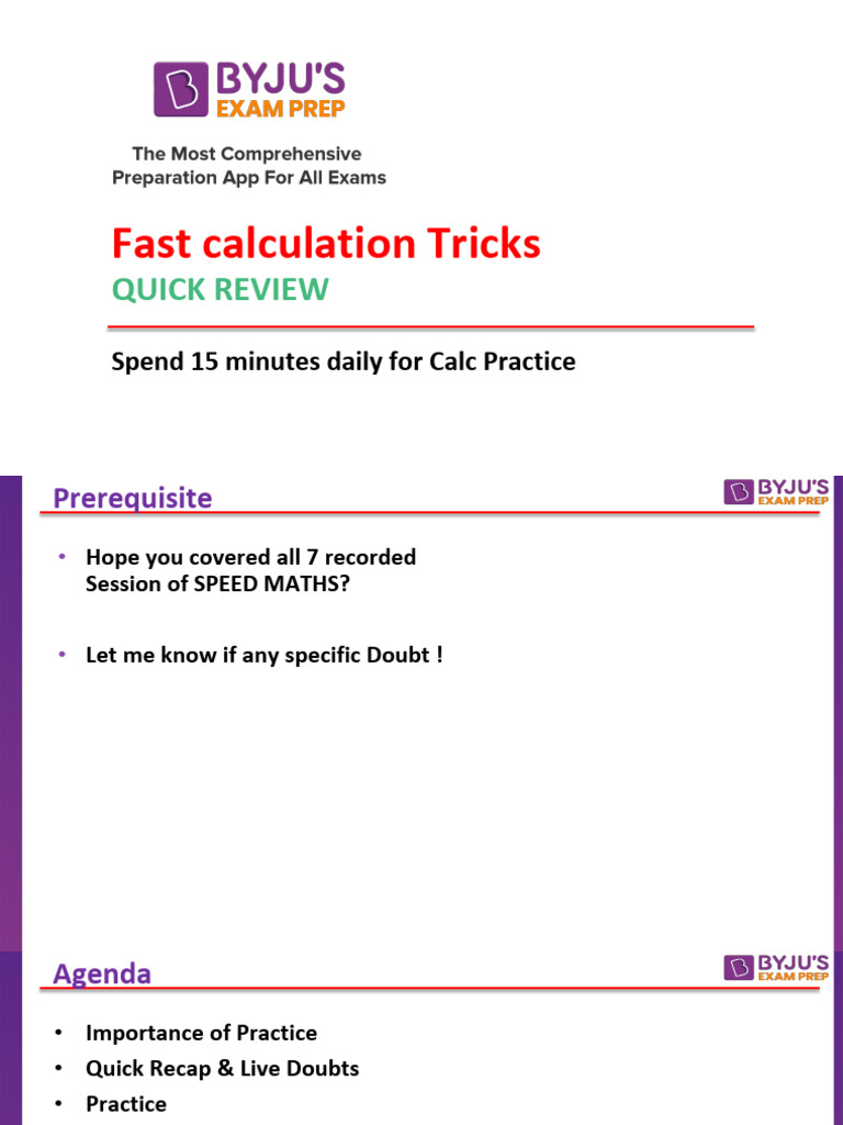 Speed Up Calculation Tricks | PDF | Square Root | Discrete Mathematics