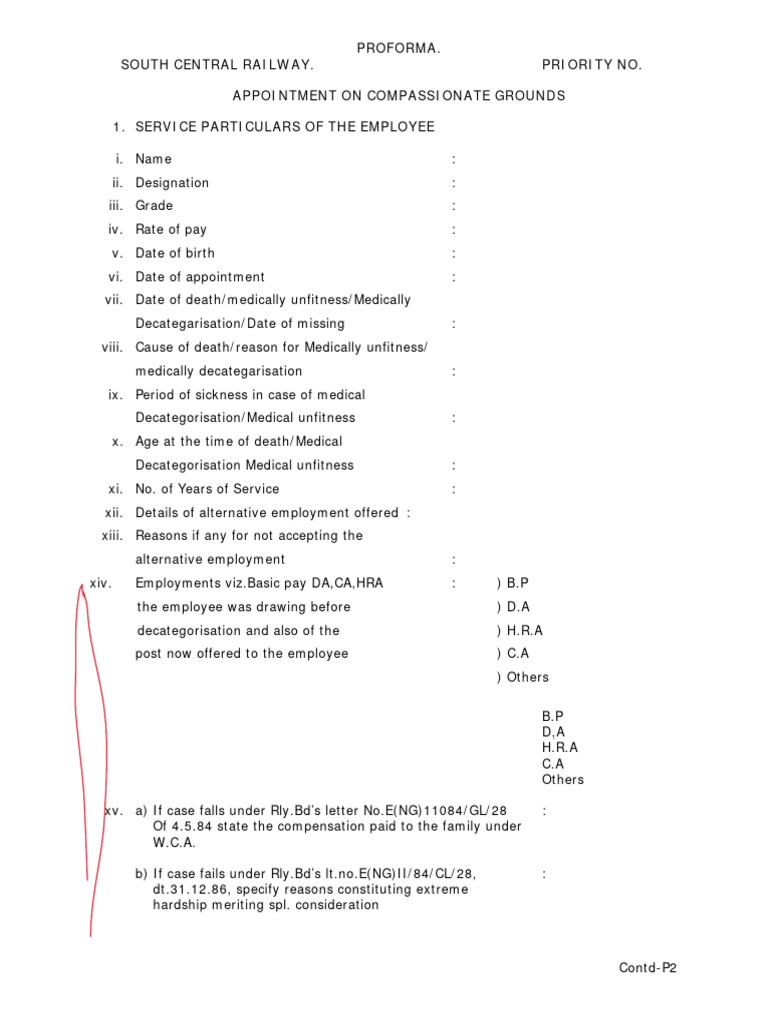 Compassionate Appointment Application Form | PDF | Employment | Justice