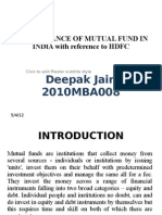Performance of Mutual Fund in INDIA With Reference To HDFC: Deepak Jain 2010MBA008