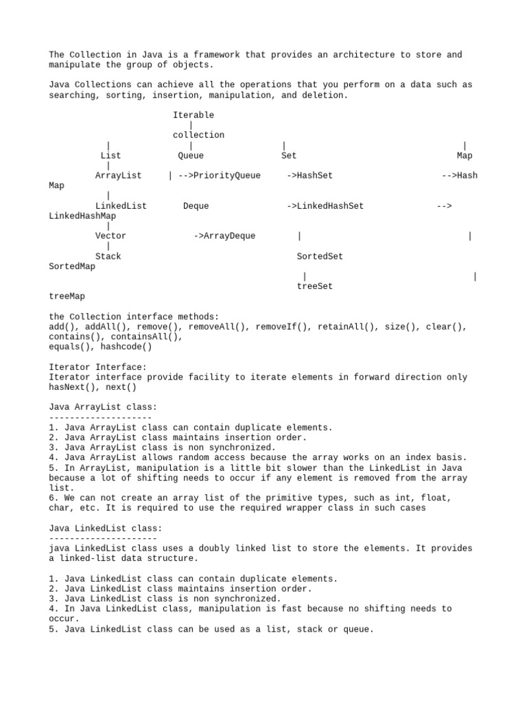 The Collection in Java Is A Framewo | PDF | Queue (Abstract Data Type ...