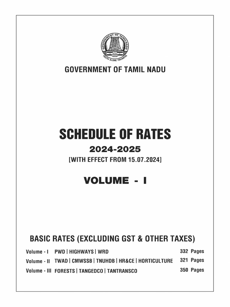 PWD Schedule of Rates 2024-2025 | PDF | Tile