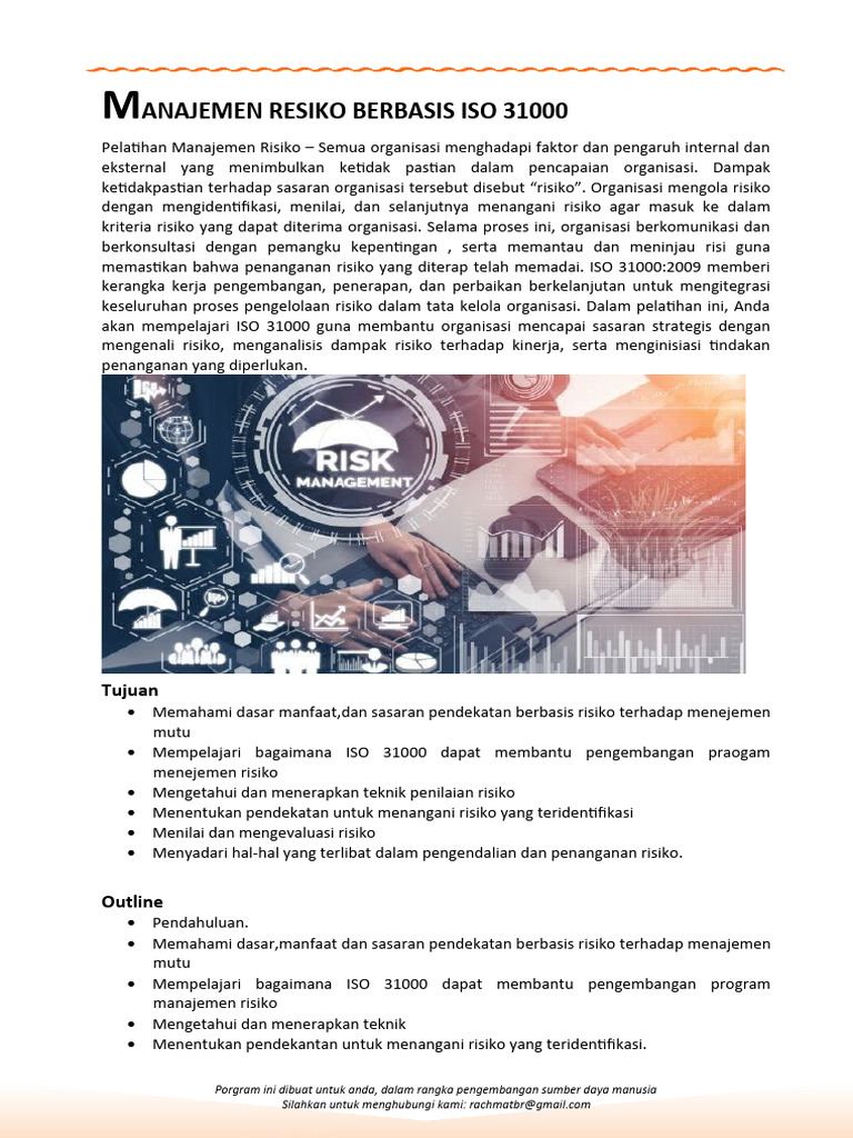 Pelatihan Manajemen Risiko ISO 31000 | PDF
