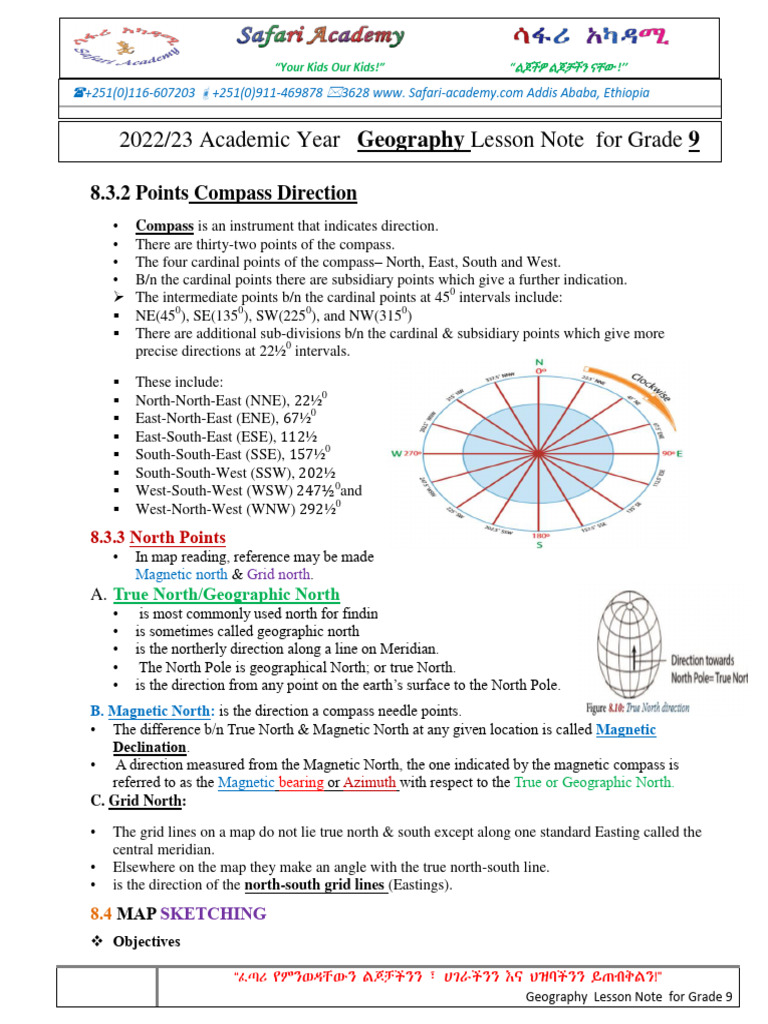 Grade 9 Geography Compass & Maps Guide | PDF | Pie Chart | Chart