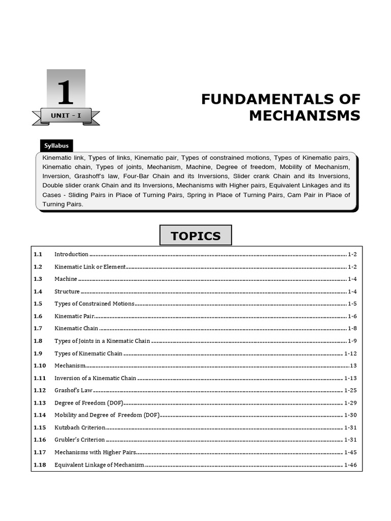 KOM Unit 1 IMP | PDF | Machines | Kinematics
