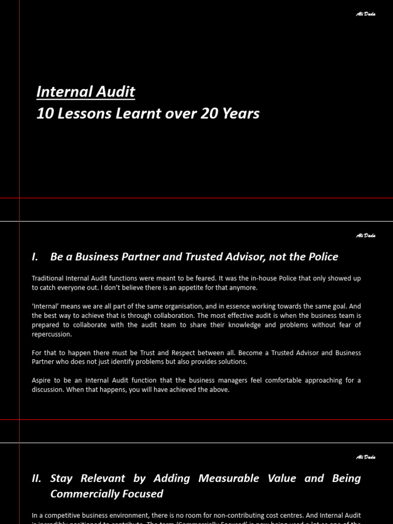20 Years of Internal Audit Insights | PDF | Audit | Internal Audit