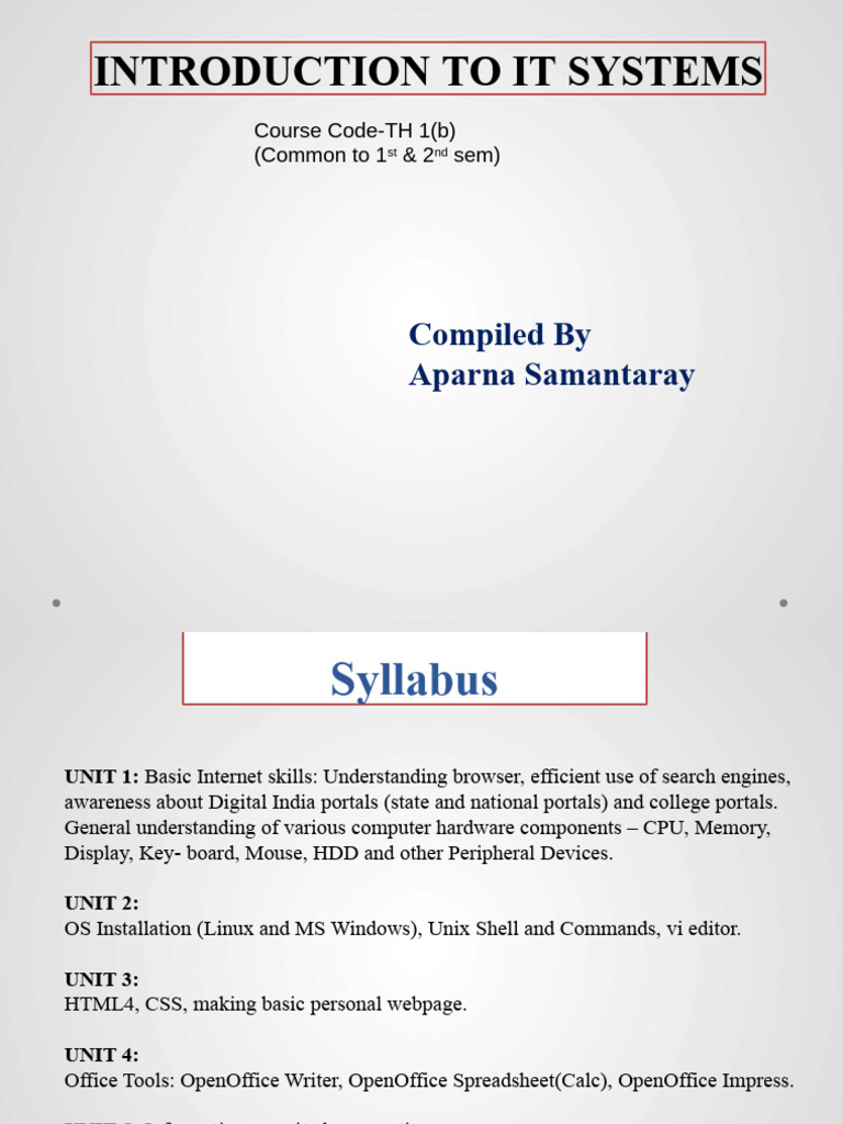Introduction to IT Systems Basics | PDF | World Wide Web | Internet & Web