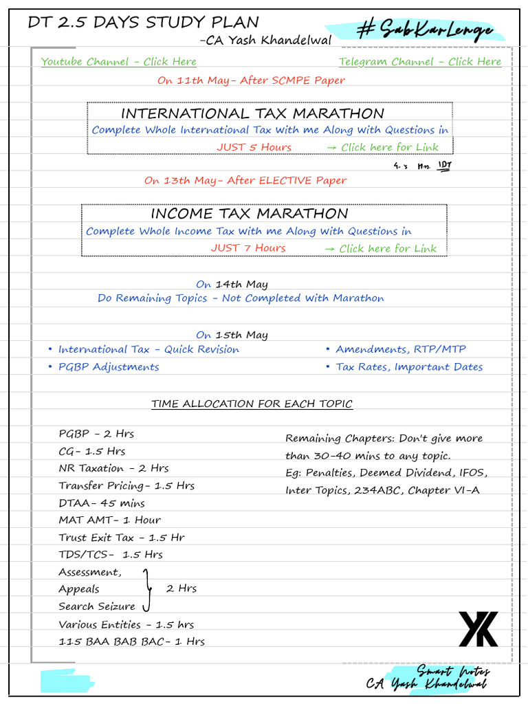 International Tax Study Plan & Resources | PDF | Taxes | International ...
