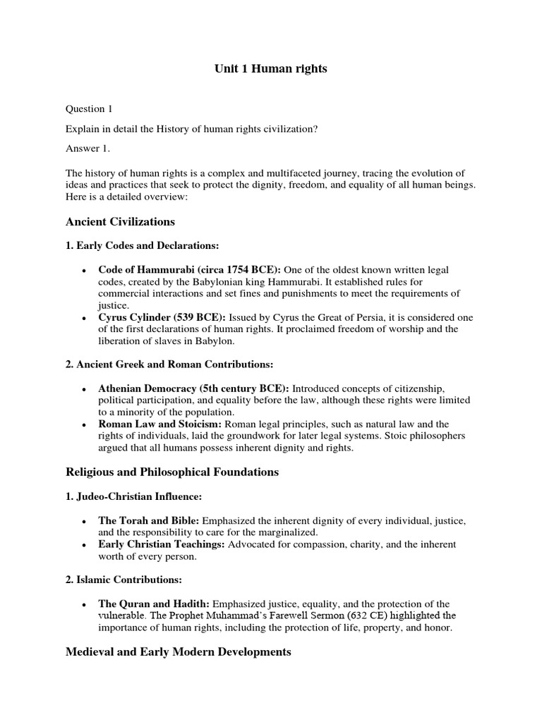 Unit 1 Human Rights and Unit 3 | PDF | Jurisprudence | Human Rights