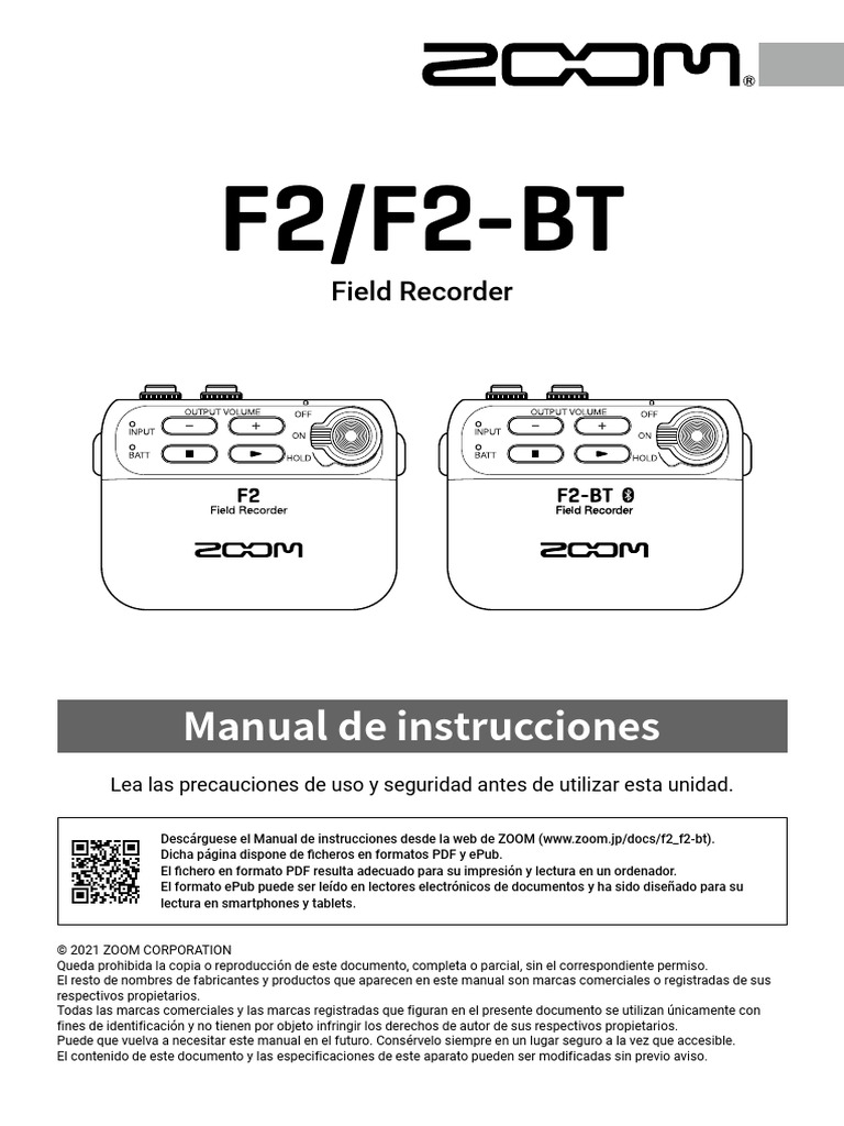 F2/F2-BT: Manual de Instrucciones | PDF | USB | Bluetooth