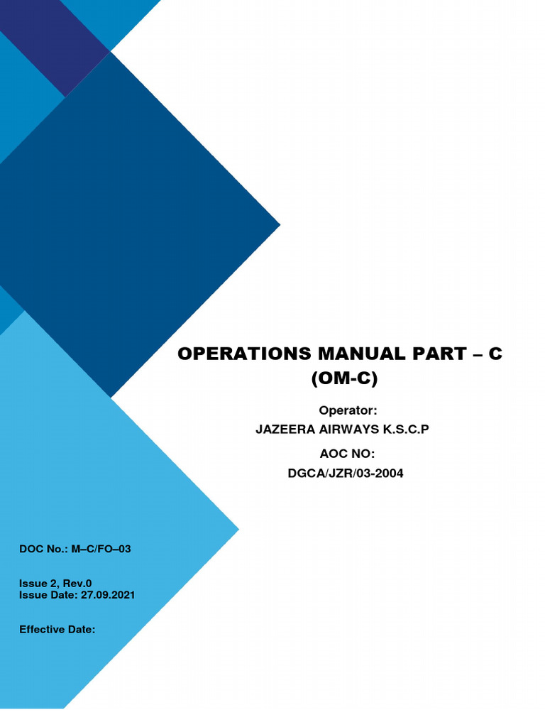 Operations Manual Part C Overview | PDF | Air Traffic Control | Applied ...