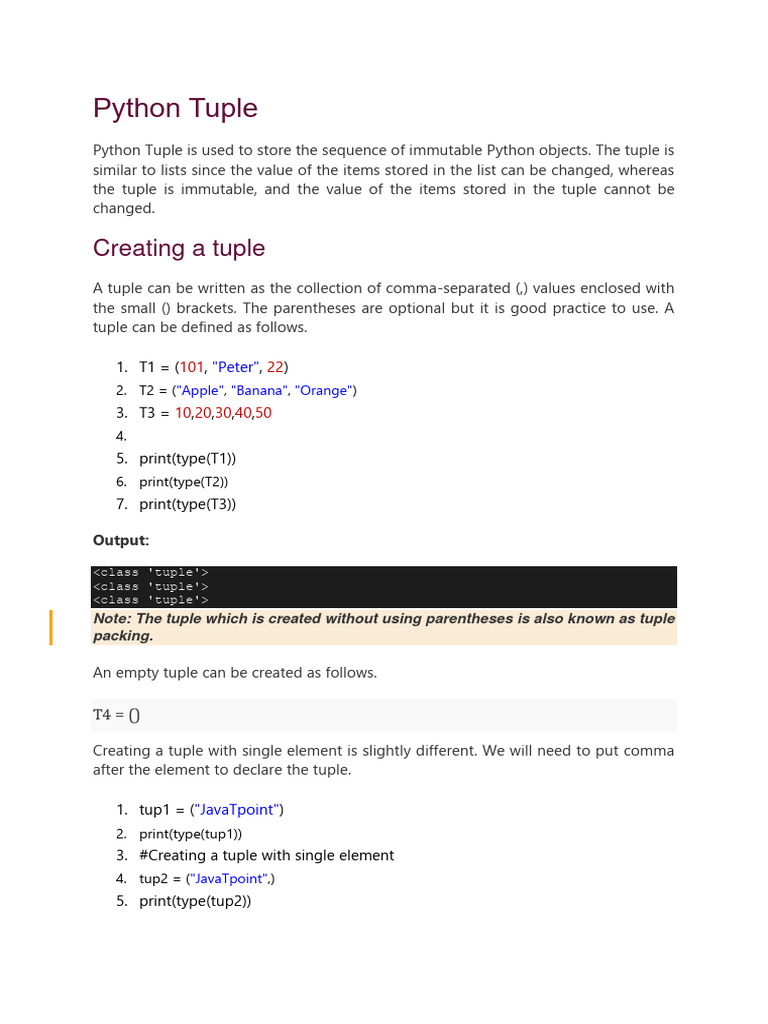 Python tuple pdf bracket computer programming