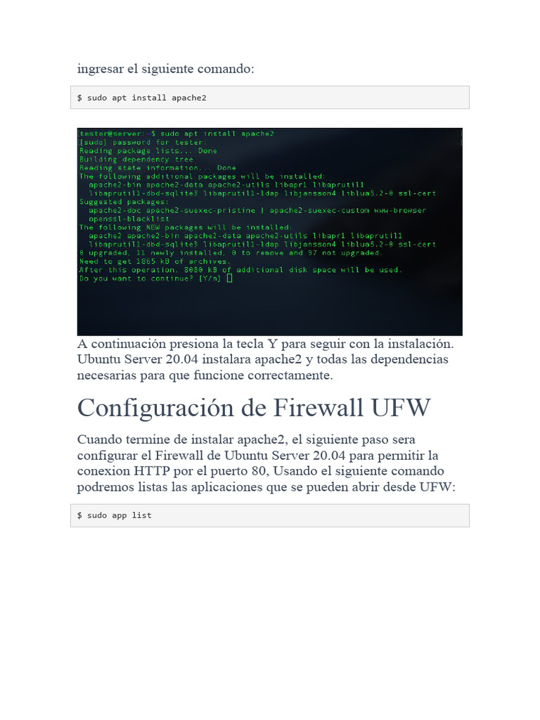 Instalar y Configurar Apache en Ubuntu 20.04 | PDF | Servidor HTTP ...