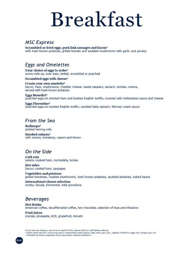 QR A MD Breakfast Dayx en 1721628801 | PDF | Bacon | Sausage