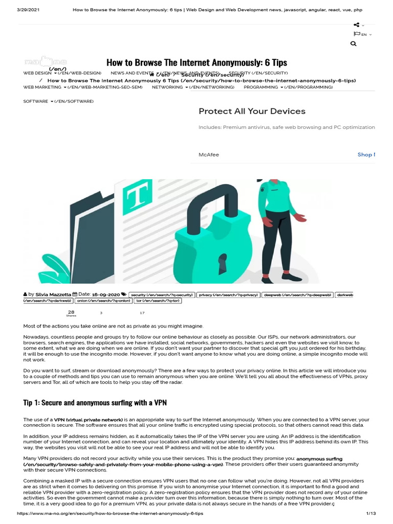 6 Tips for Anonymous Internet Browsing | PDF | Proxy Server | Internet ...