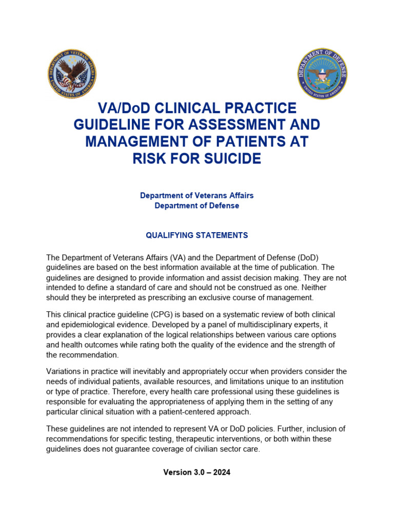 Assessment and Management of Patients at Risk For Suicide | PDF ...