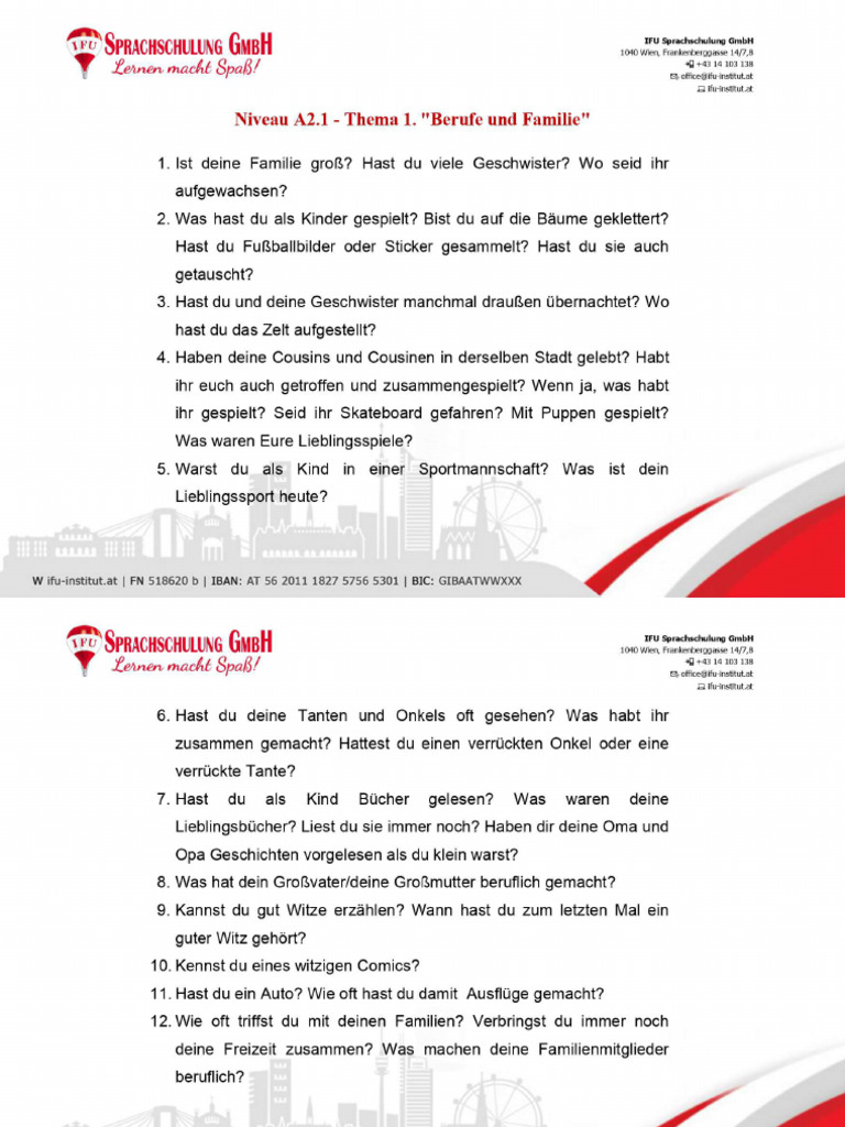 German A1 Grammer Pdf