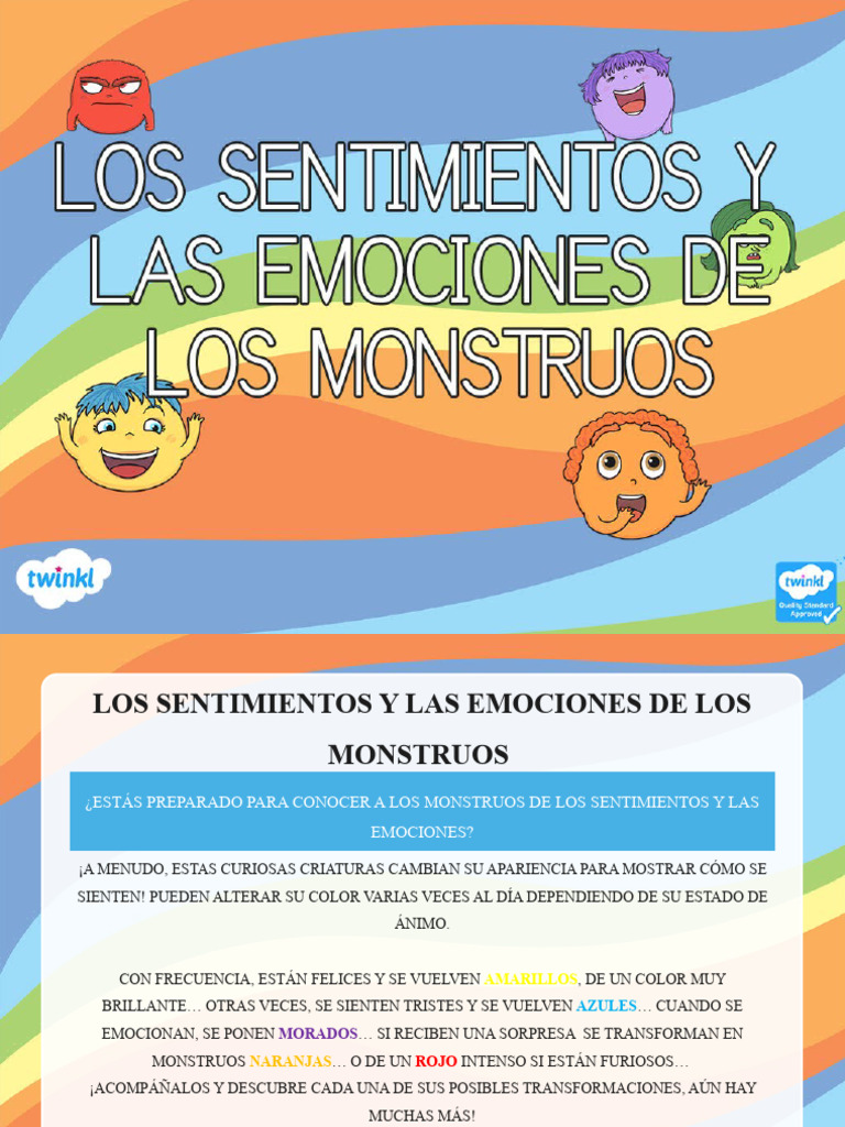 Es V 53 Presentacion Los Sentimientos y Las Emociones de Los Monstruos ...