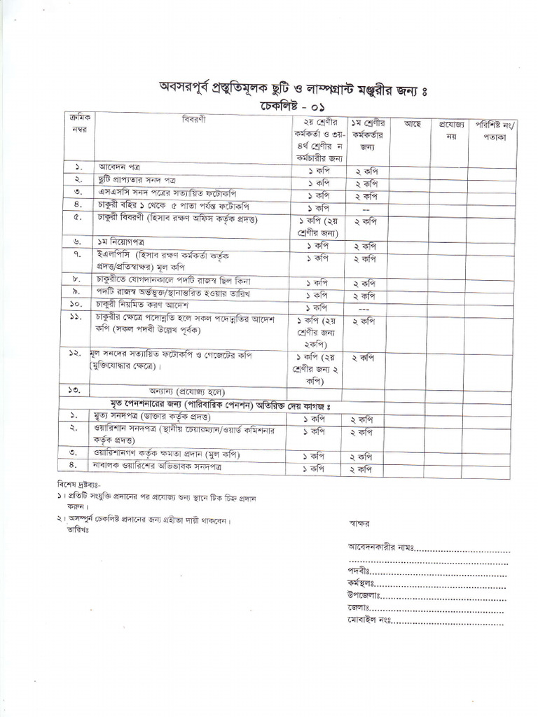 Pension Checklist | PDF