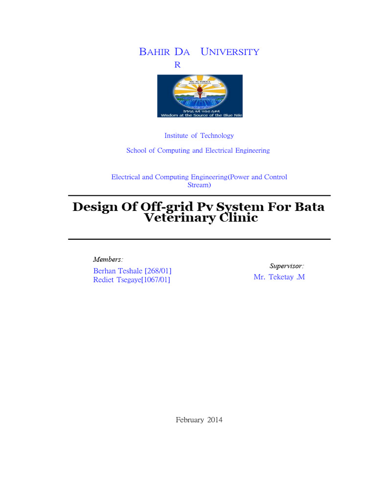 Off Grid Pv System Pdf Photovoltaic System Photovoltaics