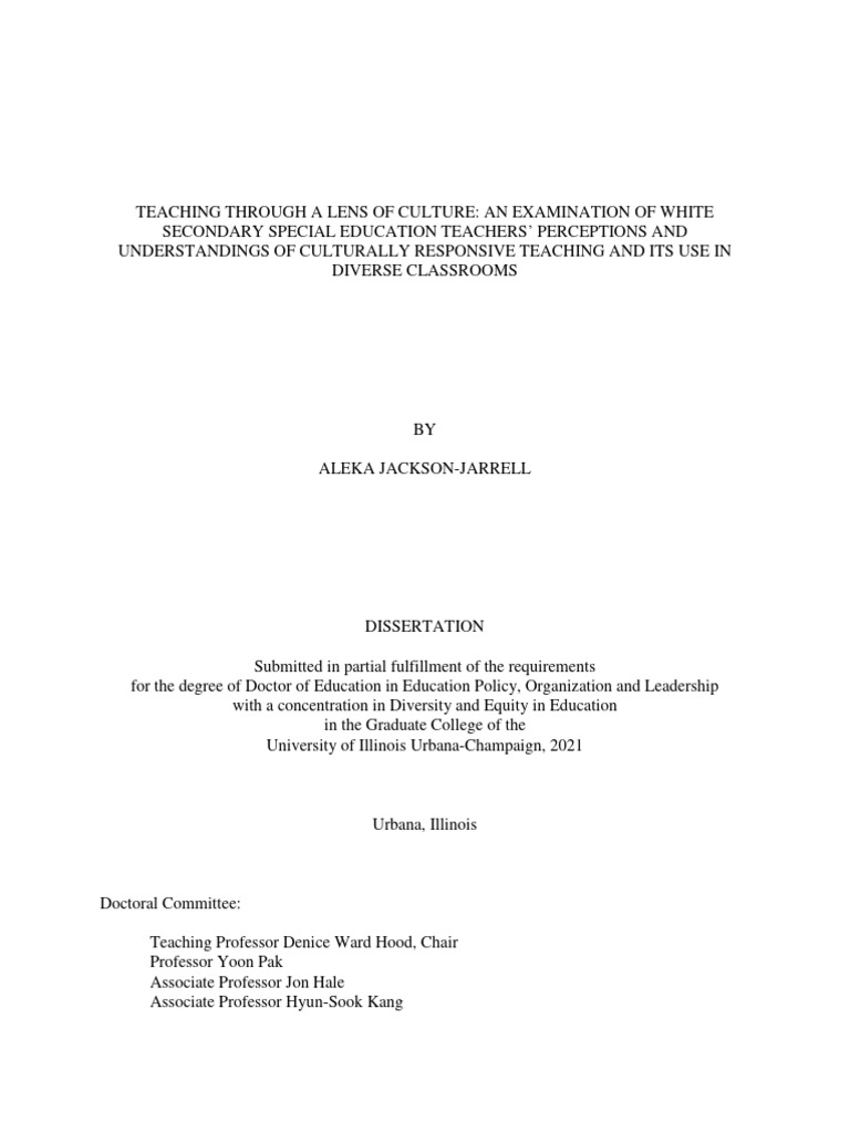 Jackson Jarrell Dissertation 2021 | PDF | Critical Race Theory | Teachers
