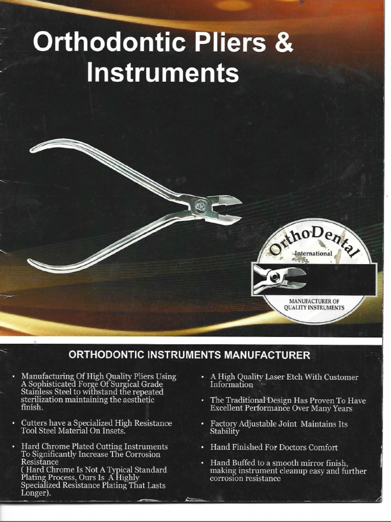 Orthodental International Orthodontics PLiers & Instruments | PDF