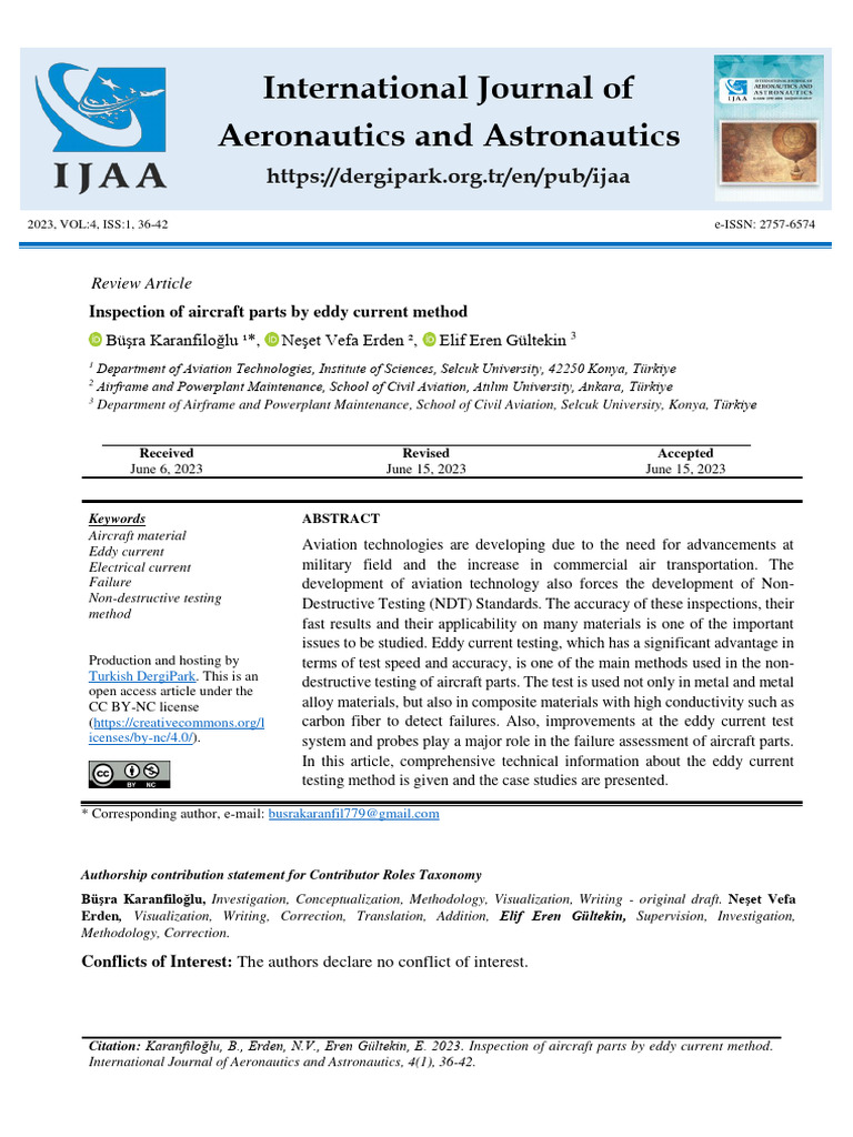 Eddy Current For Aerospace Pdf Electric Current Electrical