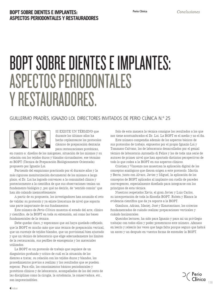 PC25 Bopt Sobre Dientes e Implantes Aspectos Periodontales y ...
